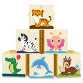 Kigley 6 Pcs Collapsible Cube Storage Bins Kids Foldable Storage Cube Organizer Fabric Toy Box Decorative Kids Storage with Hand