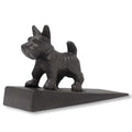 Dog Door Stopper Metal | Decorative Animal Statue Wedge Made From Heavy Duty Cast Iron | Anti Slip Design For All Floors | Black