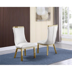 Best Quality Furniture Sc270-277 Chairs, White/Gold