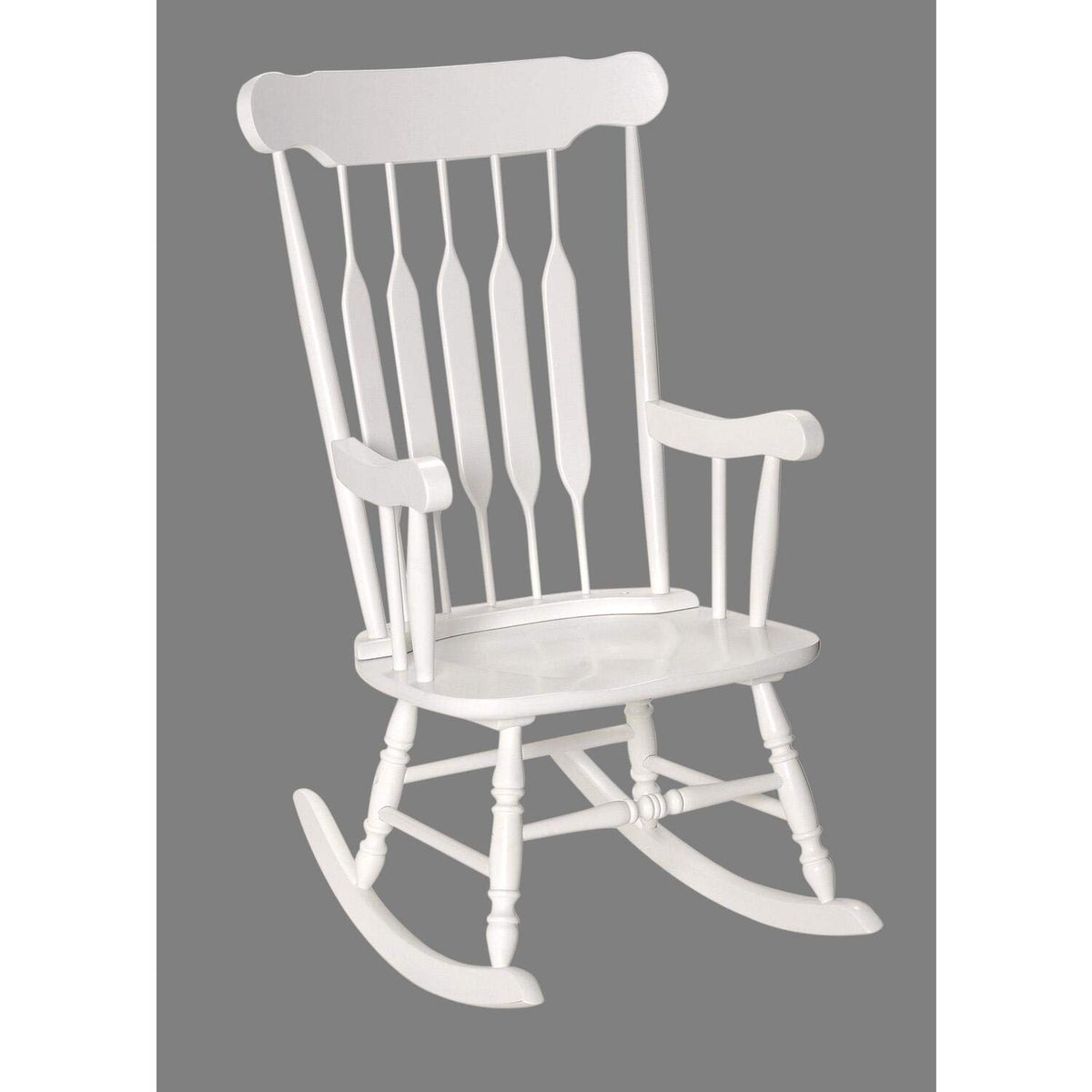 Gift Mark Rocking Chairs - Classic Wooden Rocker - Comfort Fitted Design Perfect for Living Rooms, Bedrooms, Nurserys, and More - Classic Vintage Style Chairs (White)