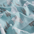 Comfort Spaces Novalty Cotton Flannel Breathable Warm Deep Pocket Sheets With Pillow Case Bedding, Full, Blue Polar Bears 4 Piec