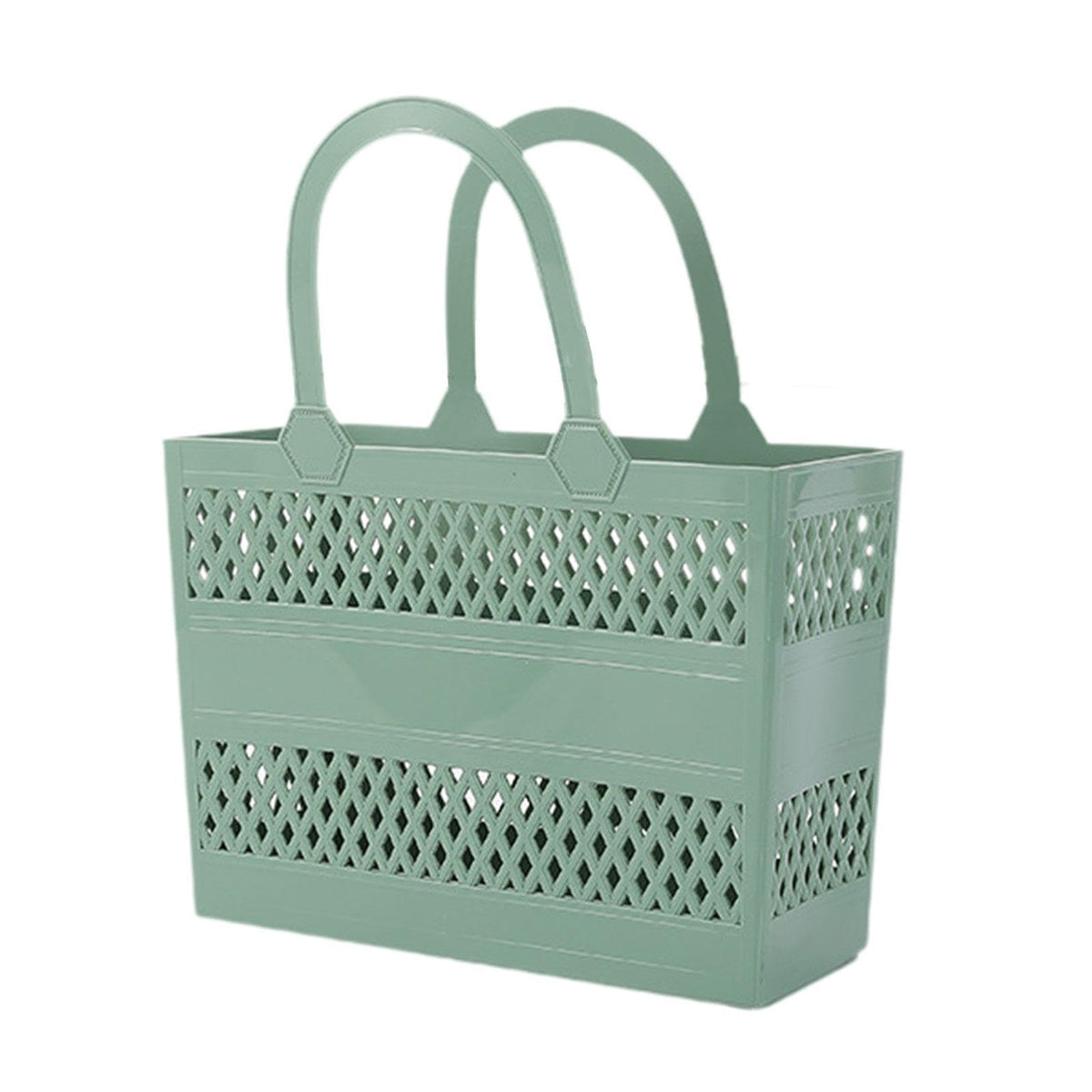 UJEAVETTE Shower Caddy Basket with Handles Portable Box for Camp College Dorm Bathroom Green