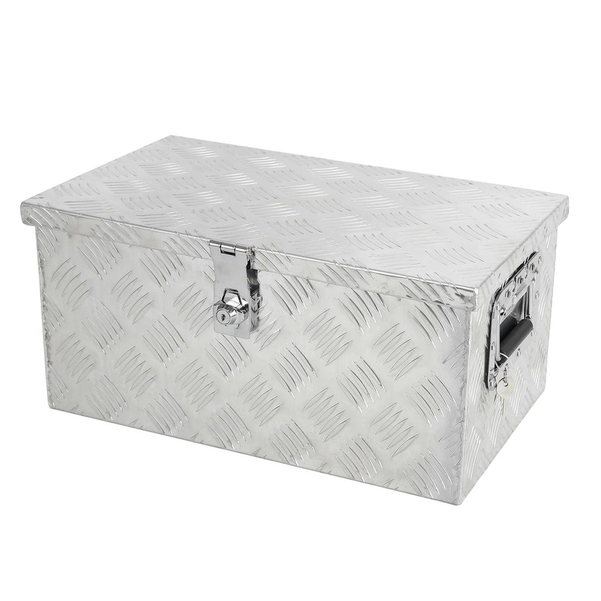 Confote 20 ' Heavy Duty Aluminum Stripes Plated Tool Box Pick Up Truck Bed Rv Trailer Toolbox Waterproof Square Storage Organiz