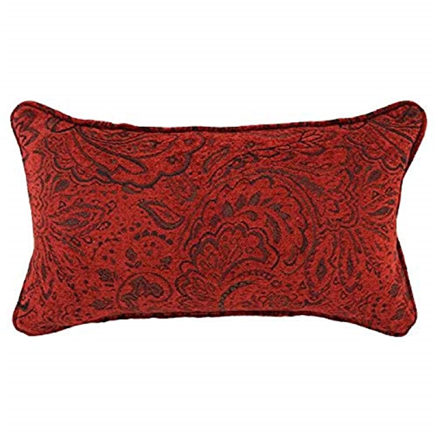 Blazing Needles Corded Rectangular Jacquard Chenille Throw Pillow, 20" x 12", Macaroon
