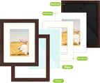 Golden State Art, Picture Frame - 8'' X 10'' Frame For 5'' X 7'' Photo Display, 2 Pack, Brown