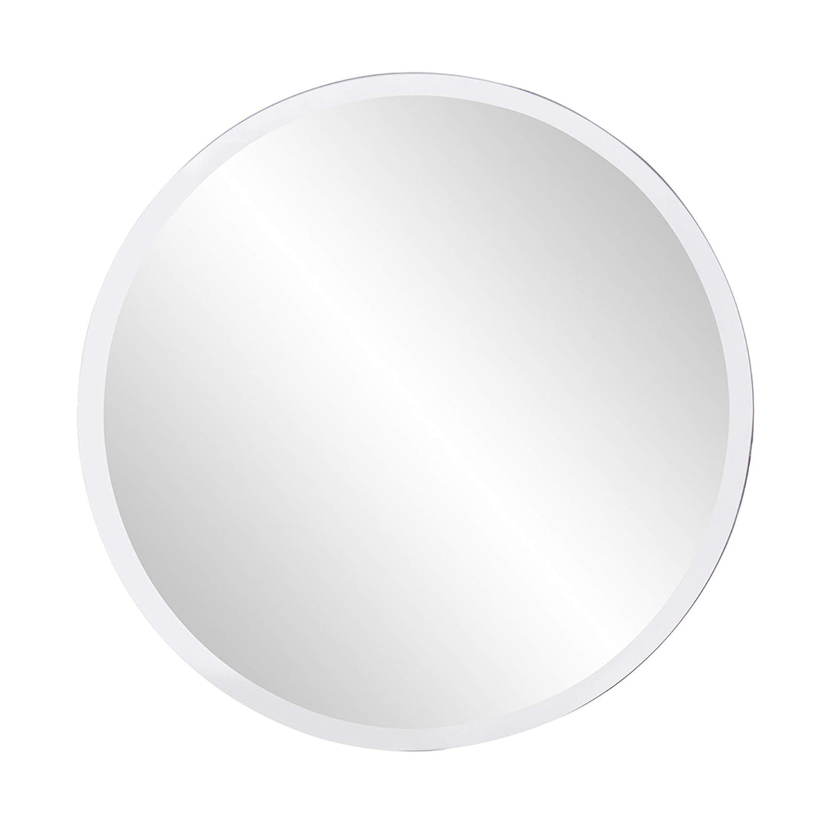 HomeRoots 28' X 28' Minimalist Round Mirror with Beveled Edge