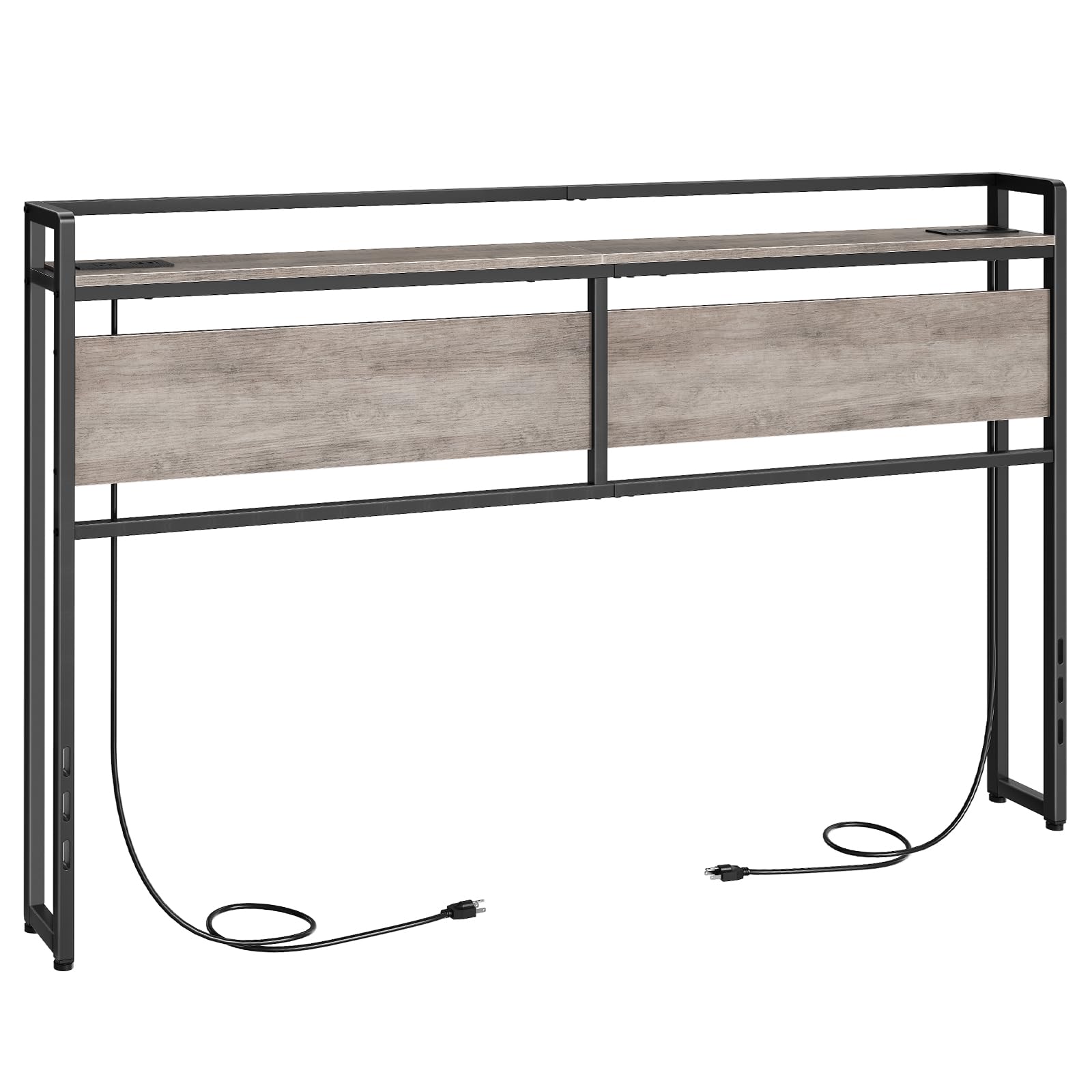 HOOBRO King Size Headboard, Headboard with 2 Outlets and 4 USB Ports, Adjustable Height, Storage Rack, Sturdy and Stable, Easy A