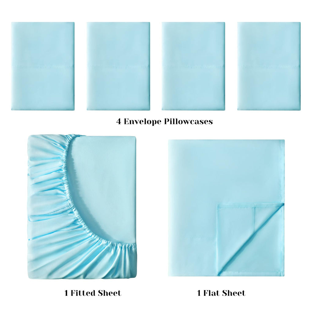 Bysure 6 Pieces Bed Sheets Set(Full, Dark Forest Green) - Hotel Luxury Super Soft 1800 Thread Count 100% Microfiber Sheets With