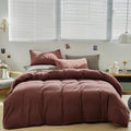 Clothknow Brick Red King Size Comforter Set 3Pcs Brownish Bedding Comforter Sets Rust Red Comforter King Soft Blackish Comforter And 2 X Pillowcases