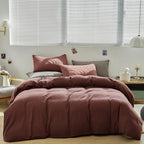 Clothknow Brick Red Comforter Full Size 3Pcs Rust Red Bedding Comforter Sets Blackish Comforter Women Men Comforter Soft Brownish Comforter Full And 2 X Pillowcases