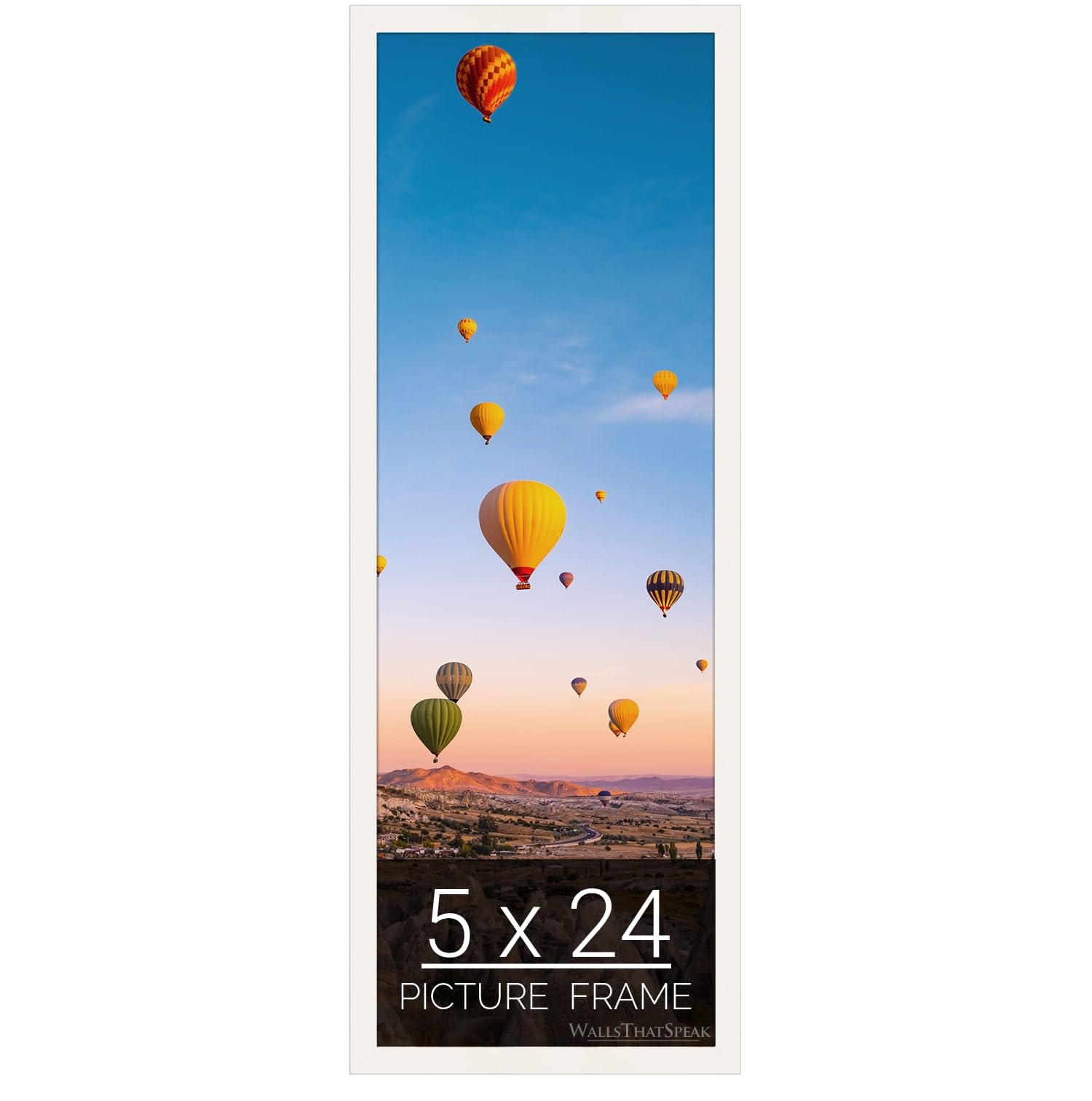 wallsthatspeak 5x24 white Picture Frame for Puzzles Posters Photos or Artwork