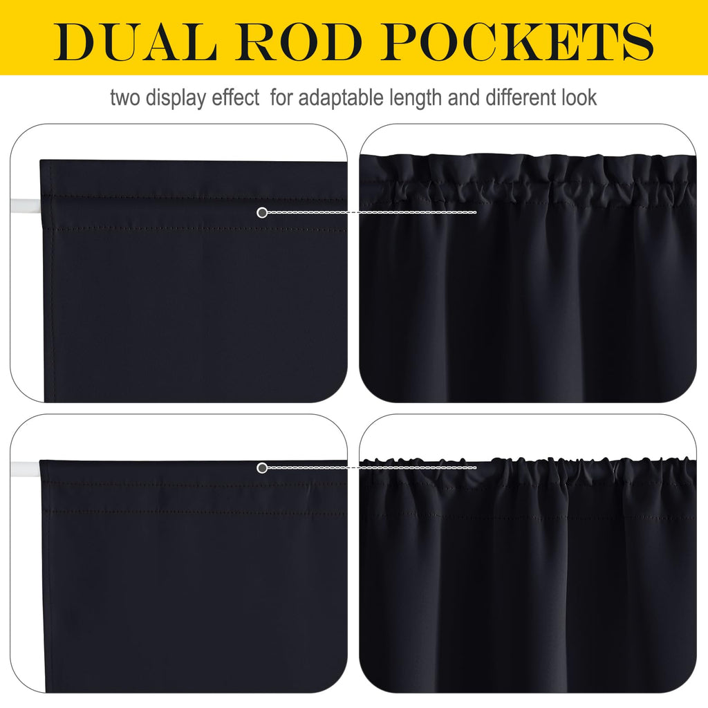 Nicetown Blackout Door Window Curtain For Privacy, Rod Pocket Thermal Insulated French Door Curtains For Bedroom Living Room, Door Curtain With Tieback For Classroom Entry Door, 25 X 50 Inch, 1 Panel
