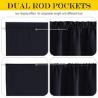 Nicetown Blackout Door Window Curtain For Privacy, Rod Pocket Thermal Insulated French Door Curtains For Bedroom Living Room, Door Curtain With Tieback For Classroom Entry Door, 25 X 50 Inch, 1 Panel