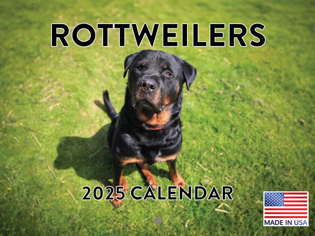 Rottweiler Calendar 2025 Monthly Wall Calender 12 Month | American Made In The Usa