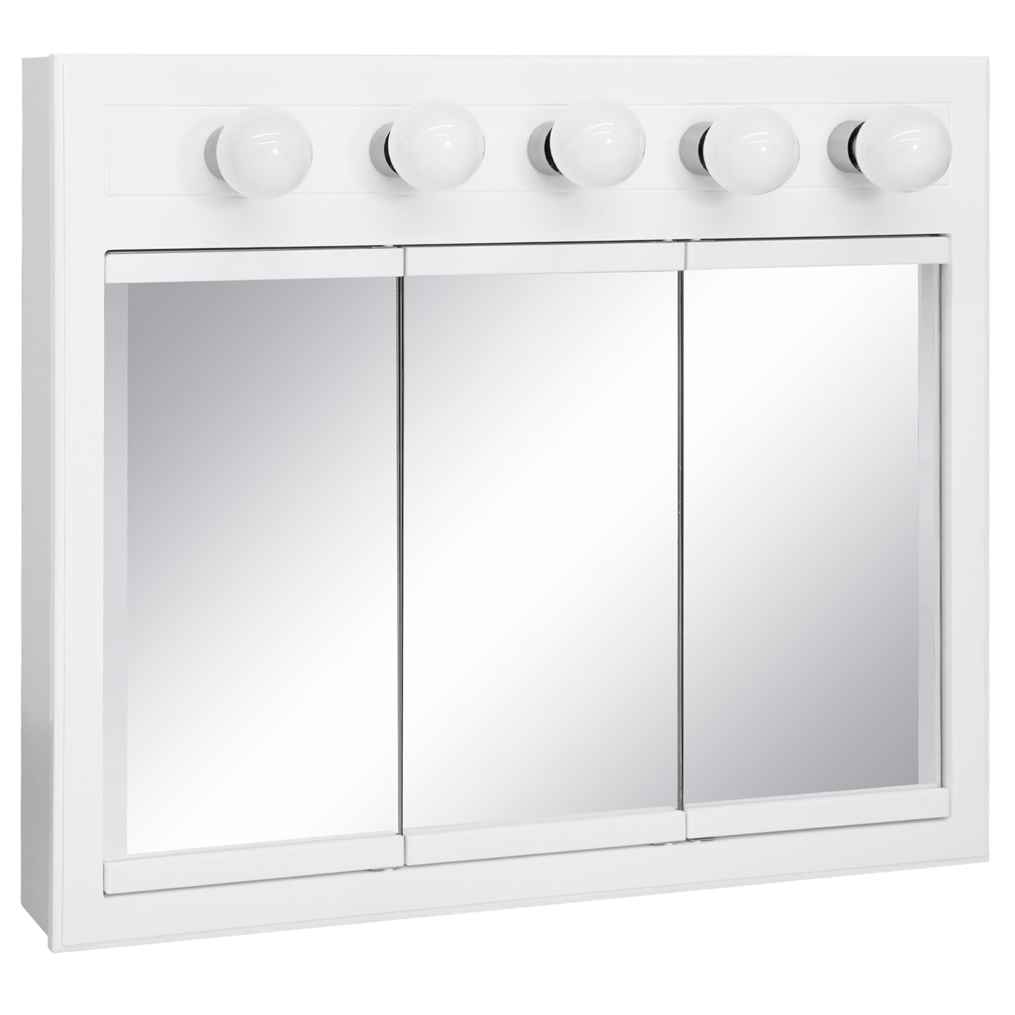 Design House 36 Inch Concord Bathroom Medicine Cabinet, Wall Mounted, Mirror, White, 532390-WHT