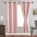 Jiuzhen Blush Pink Blackout Curtains For Bedroom, Light Blocking And Noise Reducing Grommet Curtains For Living Room Darkening Curtains, Set Of 2 Window Curtain Panels, 38 X 72 Inch Length