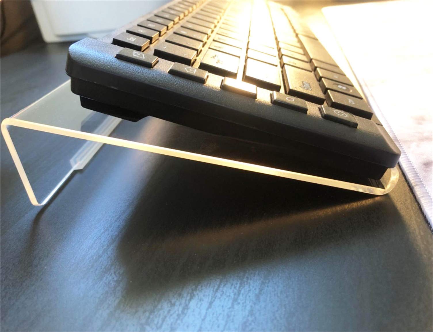 Winkine Computer Keyboard Stand, Clear Acrylic Pc Keyboard Holder Stand Tilted Computer Keyboard Stand, Keyboard Riser For Ergon