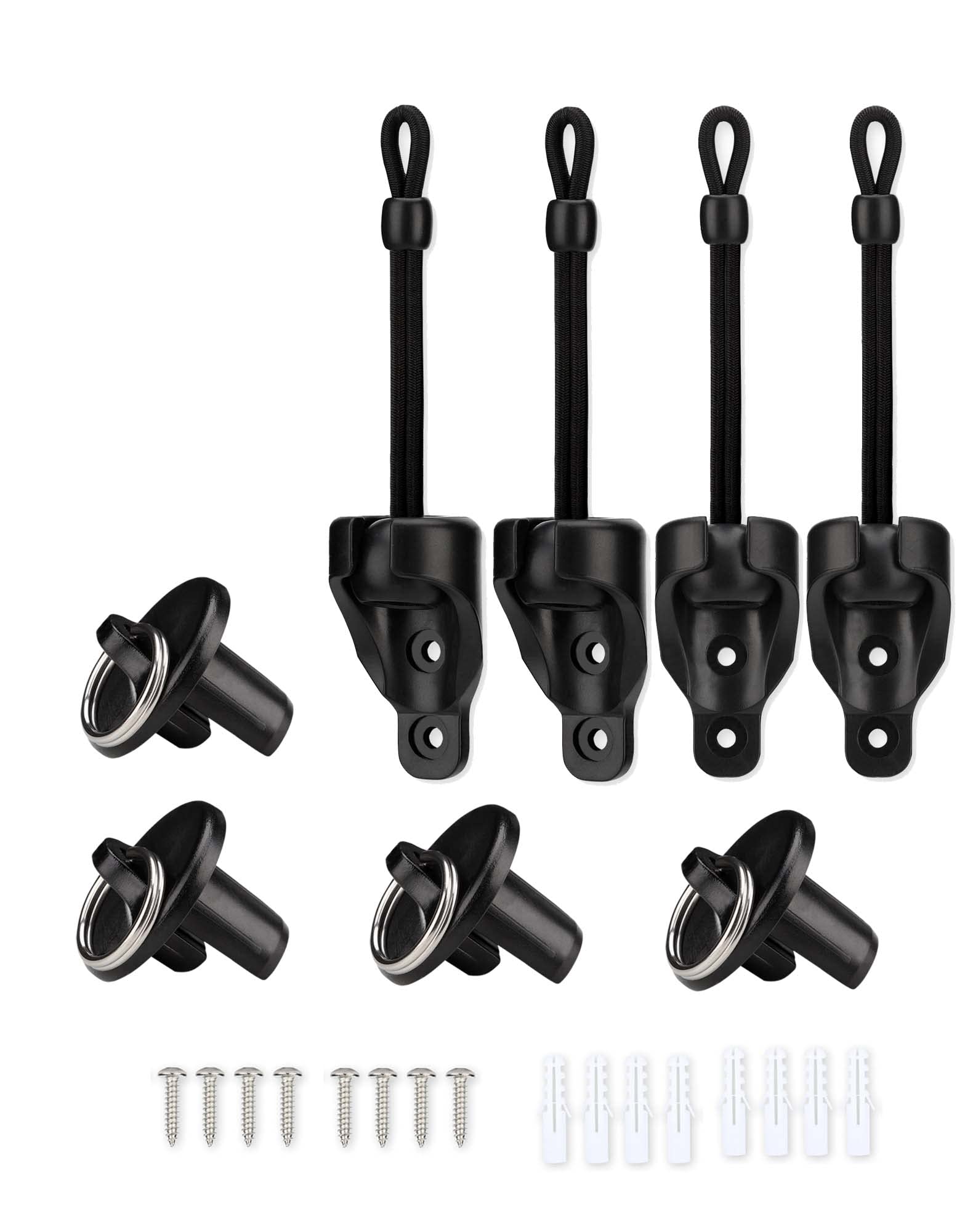 Ivysun Sun Shade Replacement Parts Shade Tie Downs And End Cap With Ring Kit,Reinforced End Cap,Weather Resistance,Compatible Wi