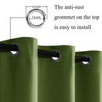Jiuzhen Olive Green Blackout Curtains For Bedroom - Light Blocking And Noise Reducing Grommet Curtains For Living Room Darkening Curtains, Set Of 2 Window Curtain Panels, 38 X 54 Inch Length