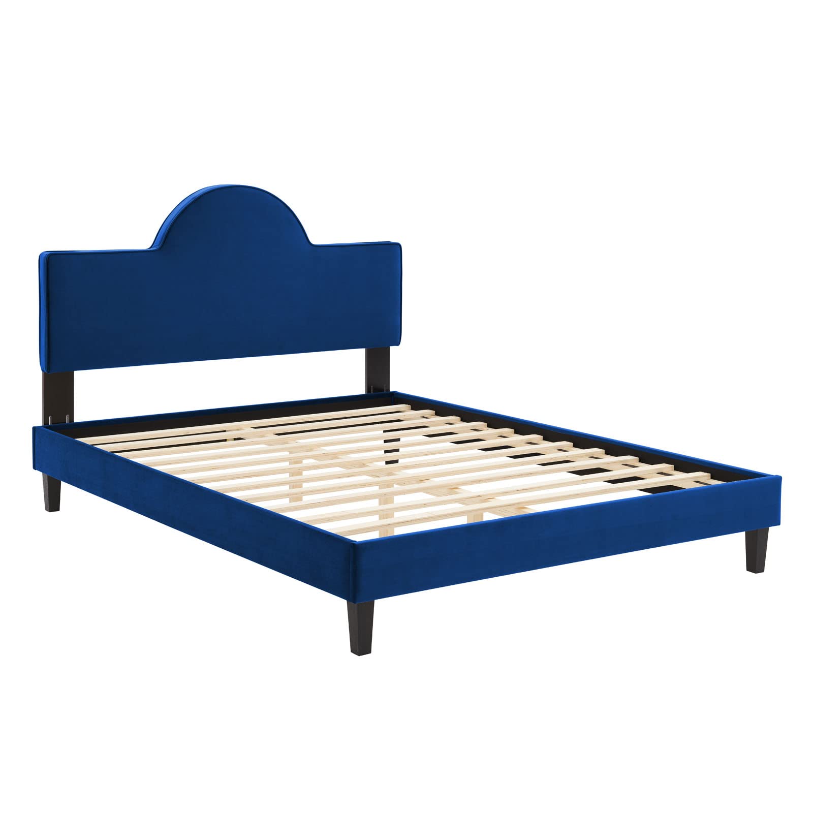 Modway Performance Velvet King Bed in Navy Platform