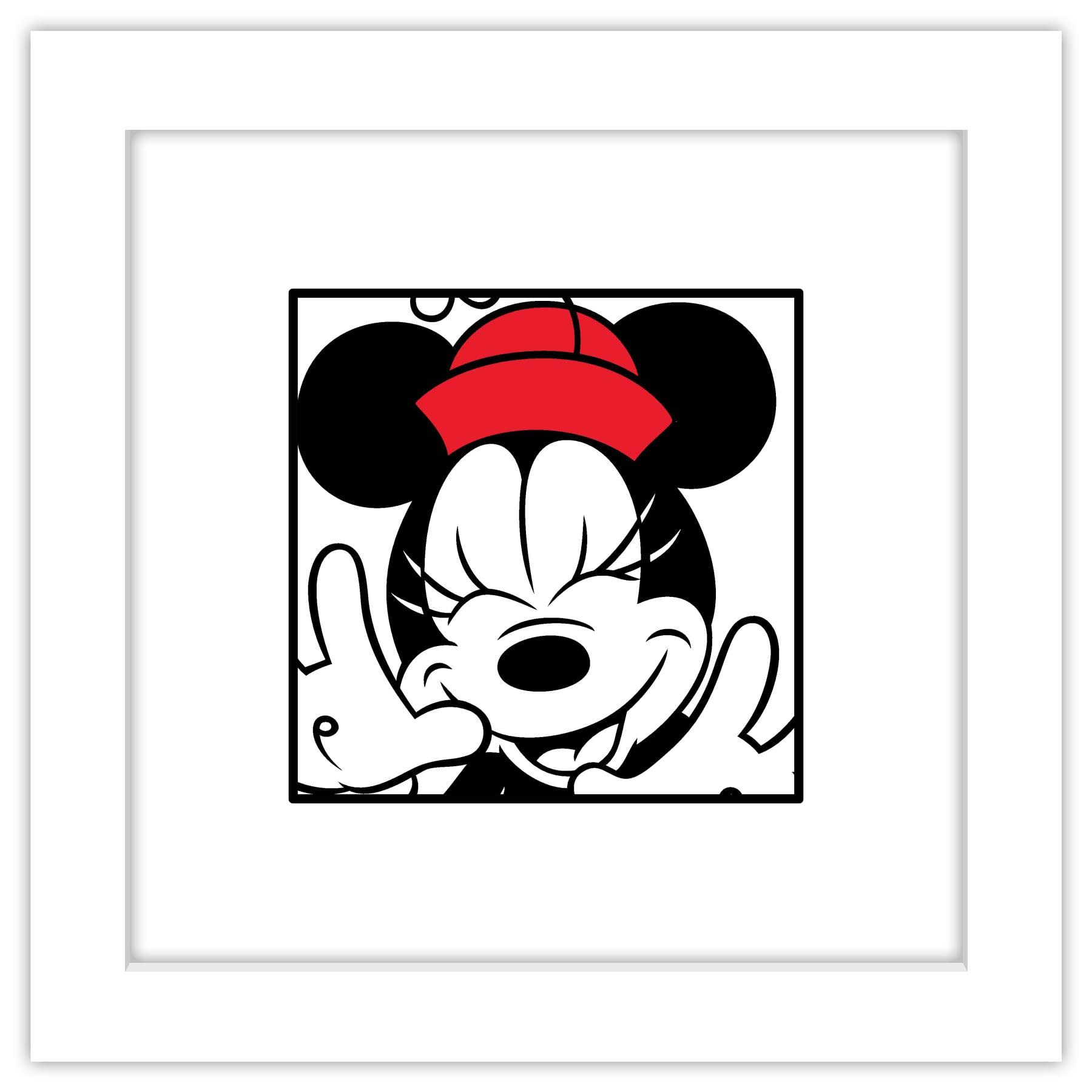 Trends International Gallery Pops Disney Mickey Mouse - Minnie Expressions - Laughing Wall Art Wall Poster, 12 x 12, White Frame