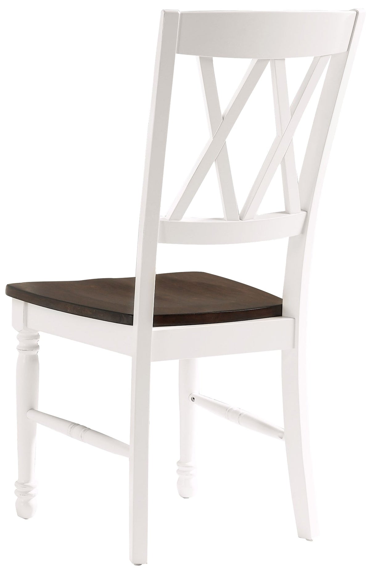 Crosley Furniture Shelby Traditional Wood X-Back Dining Room Chairs Set of 2, Kitchen Chair, Distressed White