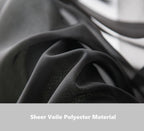 Pi Sheer Curtain 108 Inches Long 4 Panels,Light Window Drapery Soft Airy Voile With Rod Pocket For Living Room/Bedroom/Patio Door/Sliding Glass Door(W42Xl108,Black)