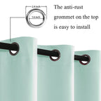 Jiuzhen Aqua Blackout Curtains With Tiebacks Thermal Insulated, Light Blocking And Noise Reducing Grommet Curtains For And Living Room, Set Of 2 Window Curtain Panels, 42 X 84 Inch Length