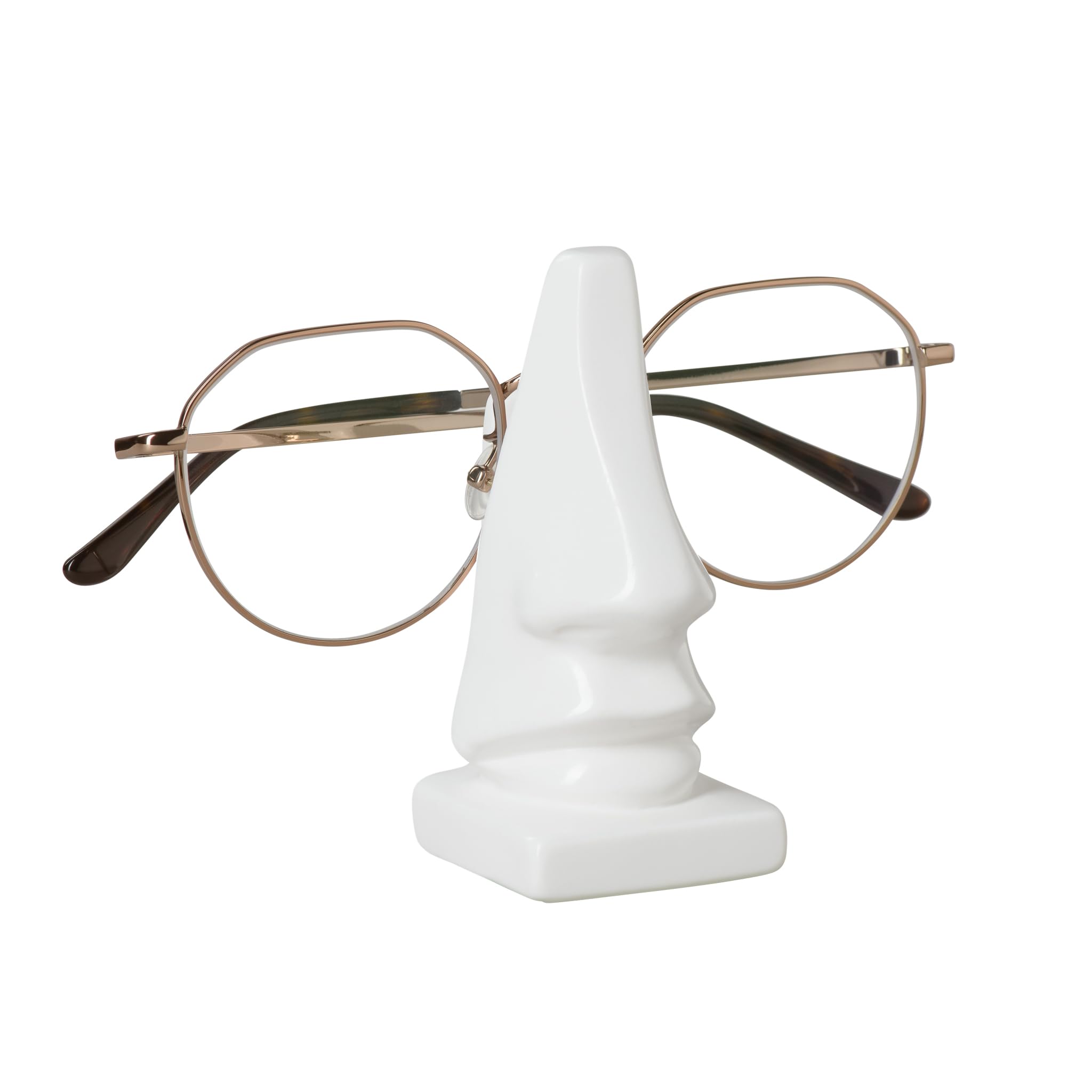 Torre & Tagus Leon Nose Shaped Eyeglasses Holder Display Stand, White