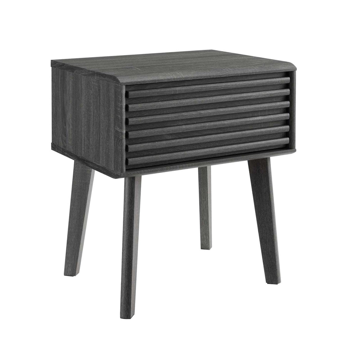 Modway Render Midcentury Modern End Table Or Nightstand In Charcoal, 15 X 19 X 21.5