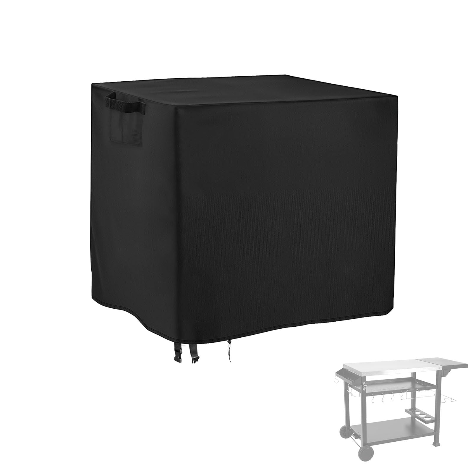 Jungda Outdoor Dining Cart Cover For Feasto 50 Inch Three-Shelf Movable Food Prep And Work Cart Table,Waterproof Outdoor Grill Cart Cover Pizza Oven Table Cover - 50 X 23 X 29 Inch