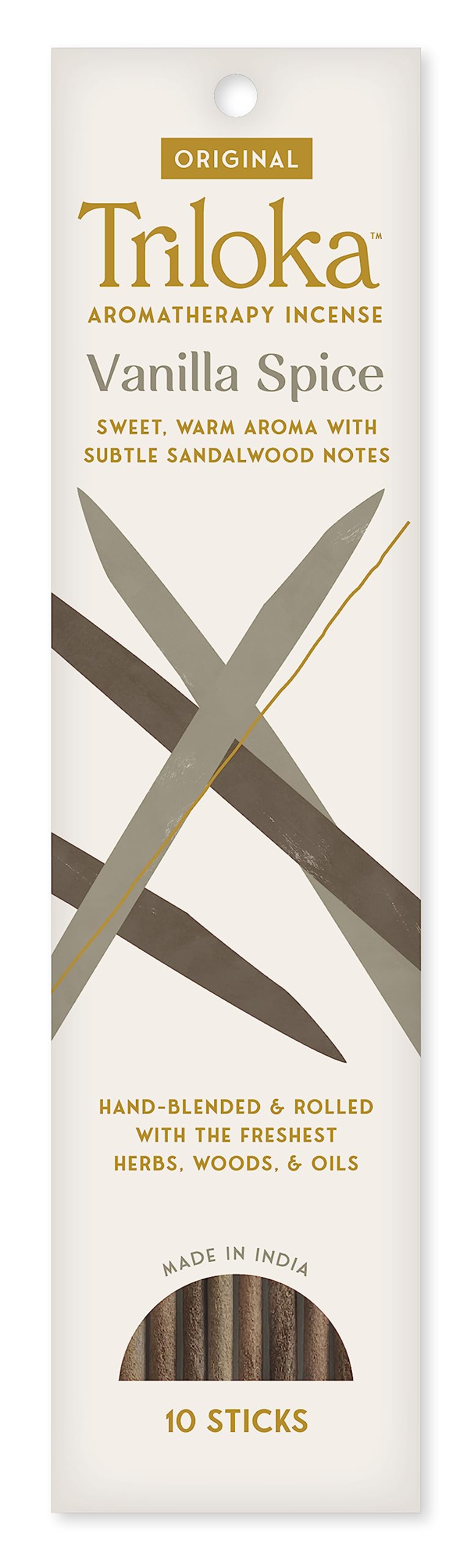 Triloka Original Incense, Vanilla Spice, 10 Sticks