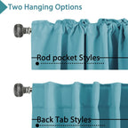 H.Versailtex Blackout Curtains Thermal Insulated Window Treatment Panels Room Darkening Blackout Drapes For Living Room Back Tab/Rod Pocket Bedroom Draperies, 52 X 45 Inch, Aqua, 2 Panels
