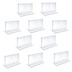 Azar 152727 Horizontal Double-Sided Stand Up Sign Holder, 10 Count Clear, 6 In W X 4 In H
