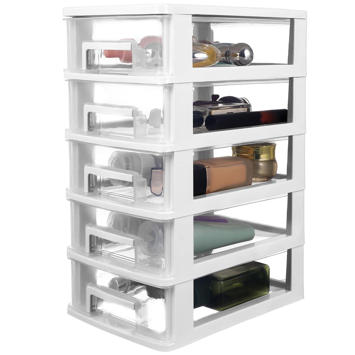 GALPADA Clear Drawer Storage Cabinet 5 Drawer Storage Organizer