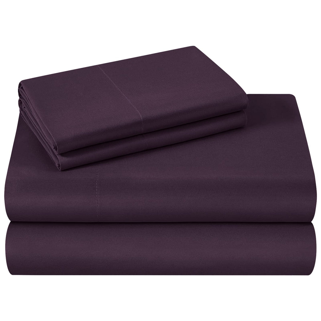 Homeideas Full Size Bed Sheets - 4 Piece Set (Purple) - Extra Soft Brushed Microfiber 1800 Bedding Sheets, Deep Pocket, Wrinkle & Fade Free
