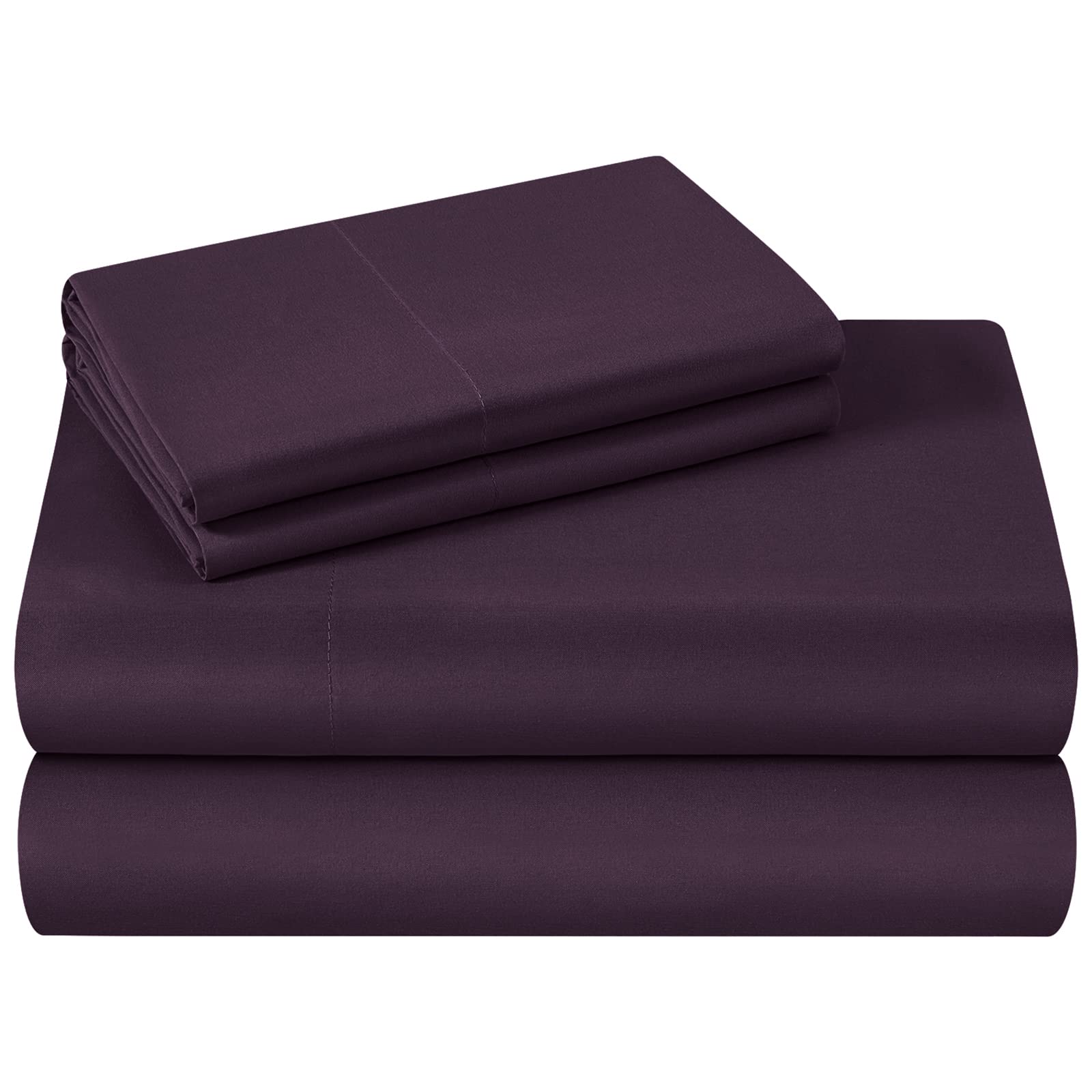 Homeideas Full Size Bed Sheets - 4 Piece Set (Purple) - Extra Soft Brushed Microfiber 1800 Bedding Sheets, Deep Pocket, Wrinkle & Fade Free