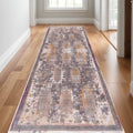 14 Gray Beige And Orange Southwestern Runner Rug