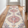 16 Blue Pink And Beige Oriental Runner Rug