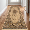 25 Runner Beige And Cream Oriental Runner Rug