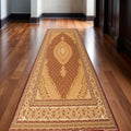 18 Red And Beige Moroccan Runner Rug