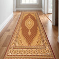 16 Red And Beige Moroccan Runner Rug