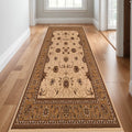 11 Beige And Brown Oriental Runner Rug