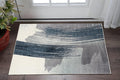 2 X 4 Blue And White Abstract Area Rug