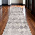 16 Gray And Beige Moroccan Runner Rug