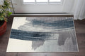 2 X 3 Blue And White Abstract Area Rug