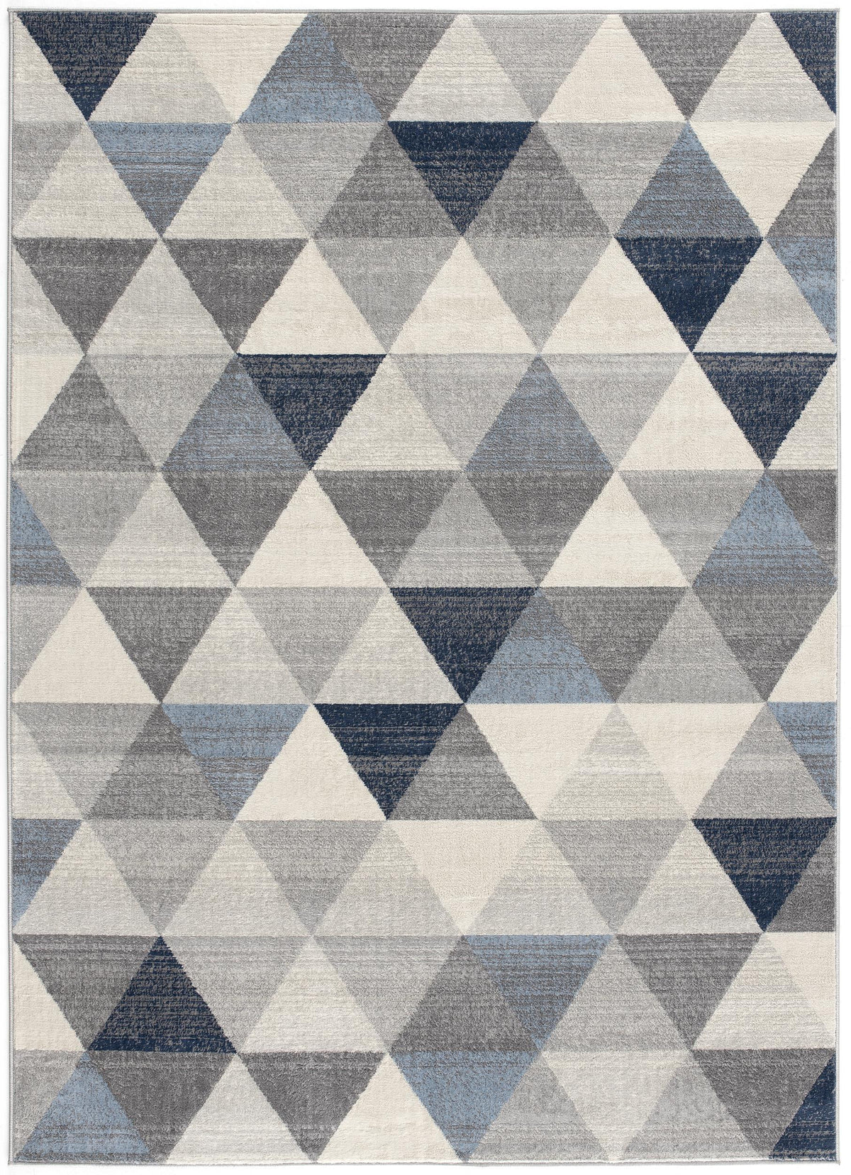 2 X 2 Blue Beige And Gray Geometric Square Rug