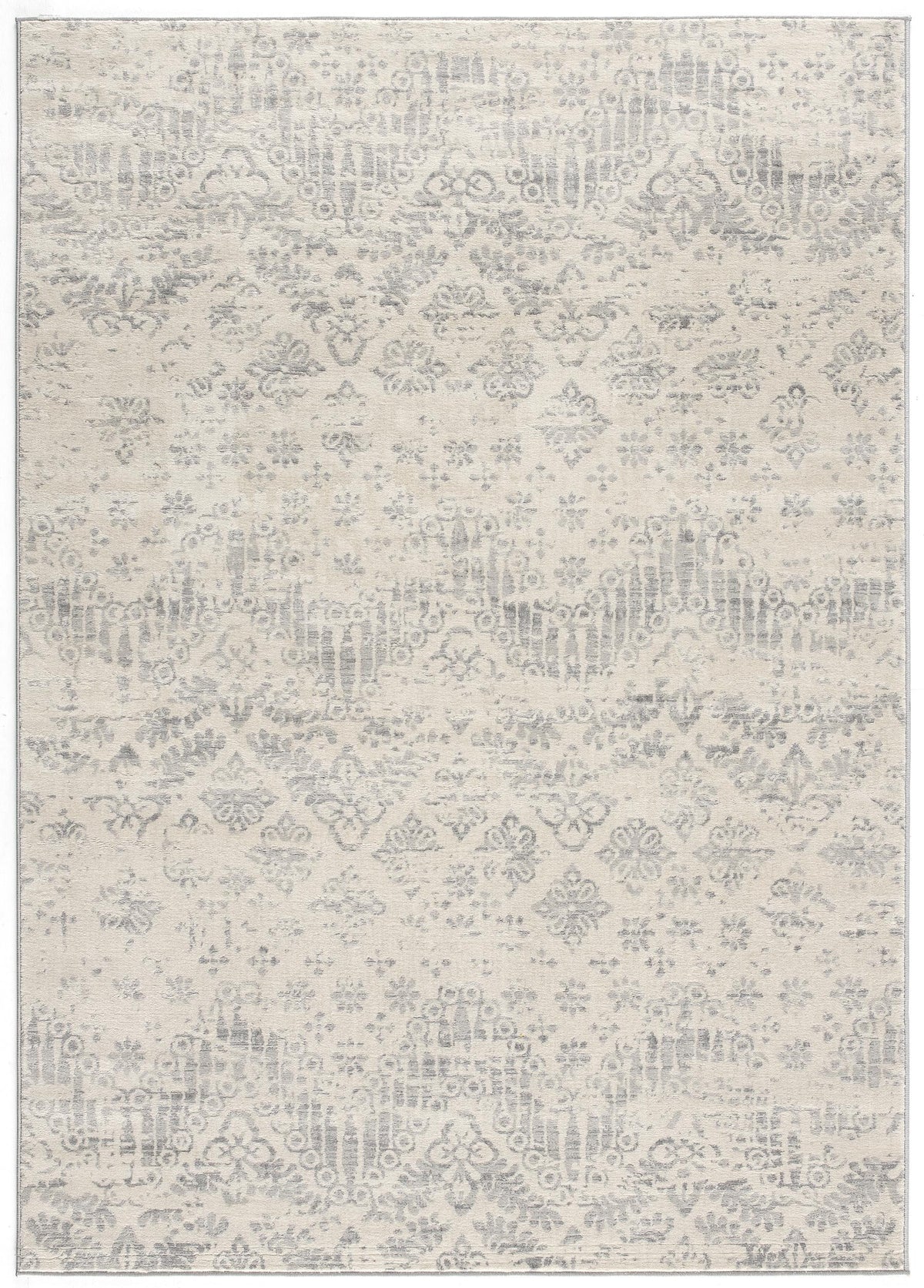 2 X 2 Beige And Gray Floral Medallion Square Rug