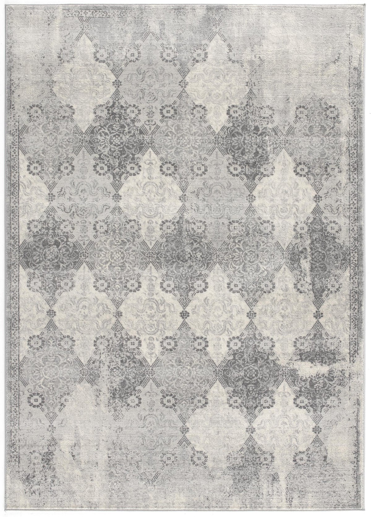 2 X 2 Gray And Beige Moroccan Square Rug