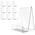 Boloyo Acrylic Book Stand with Ledge,10PC 6 Inch Clear Acrylic Display Easel Transparent Display Stand Holder Tablet Holder for 